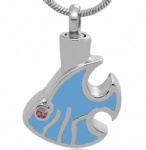 Stainless Steel Cremation Fish Pendant Memorial Jewelry