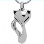 Stainless Steel Cremation Fox Pendant Memorial Jewelry