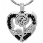 Stainless Steel Cremation Rose Pendant