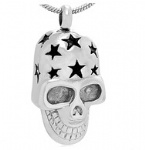 D-1205 Skull Stainless Steel Cremation Pendant Memorial Jewelry