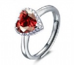 925 Sterling Silver Womens Ruby Ring