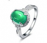 925 Sterling Silver Womens Aquamarine Ring