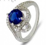 925 Sterling Silver Womens sapphire Ring
