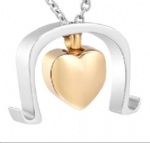 Heart Stainless Steel Cremation Bullet Pendant Memorial Jewelry