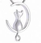 D-717 Cat pendant pet ashes cremation jewelry