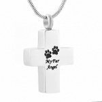 D-726 Cat Dog Crosses pendant pet ashes cremation Keepsake jewelry