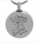 D-744 heart dog engraved pet cremation Keepsake jewelry