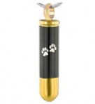 D-770 customized Bullet pendant Paw print pet cremation jewelry