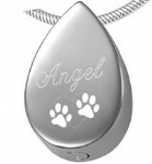 D-775 customized paw print pendant pet ashes cremation jewelry