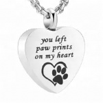 D-776 customized paw print pendant pet ashes cremation jewelry