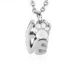 D-779 LOVE paw print pendant pet ashes cremation jewelry
