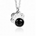 D-782 paw print pendant pet ashes cremation jewelry