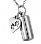 D-785 customized paw print pendant pet ashes cremation jewelry