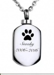 D-786 customized paw print pendant pet ashes cremation jewelry