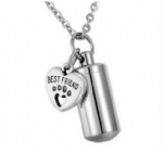 D-788 customized paw print pendant pet ashes cremation jewelry