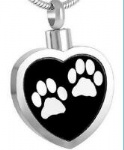 D-790 customized Heart Pendant paw print pendant pet ashes cremation jewelry