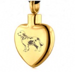 D-793 customized heart dog pendant pet ashes cremation jewelry