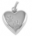 D-1535 customized heart paw print pendant pet ashes cremation jewelry