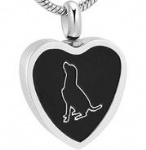 D-1536 customized heart dog paw print pendant pet ashes cremation jewelry