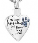 D-1541 customized heart paw print pendant pet ashes cremation jewelry