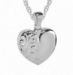 Y-854 Sterling silver heart cremation jewelry