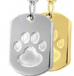 Y-865 Sterling silver paw print pet cremation jewelry