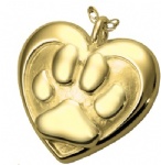 Y-868 Sterling silver paw print pet cremation jewelry