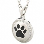 Y-870 Sterling silver paw print pet cremation jewelry