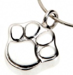 Y-871 Sterling silver paw print pet cremation jewelry