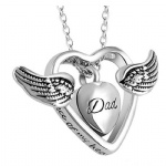 D-1604 Heart urns ashes necklace cremation keepsake memorial jewelry