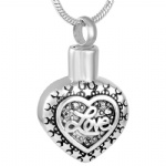 D-1605 Heart urns ashes necklace cremation keepsake memorial jewelry