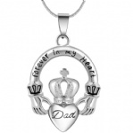 D-1678 Heart Crown Pendant urns ashes necklace cremation keepsake memorial jewelry