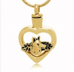 Wolf Stainless Steel Cremation Pendant