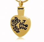 I LOVE YOU Stainless Steel Cremation Pendant