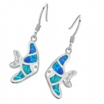 925 Sterling Silver Opal Fish Earring
