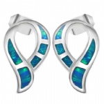 925 Sterling Silver Opal Earring