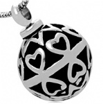 Ball Stainless Steel Cremation Pendant Keepsake Jewelry