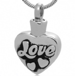 LOVE Stainless Steel Cremation Pendant Memorial Jewelry