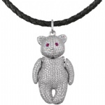 Bear Hip Hop Pendant Sterling Silver Jewelry