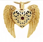 Wings Stainless Steel Cremation Pendant