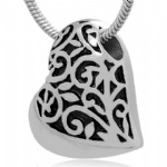 Heart Stainless Steel Cremation Pendant Memorial Jewelry