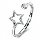 925 Sterling Silver Adjustable Womens Ring