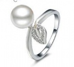 925 Sterling Silver Womens Pearl Ring