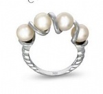 925 Sterling Silver Womens Pearl Ring