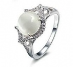 925 Sterling Silver Womens Aquamarine Ring