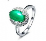 925 Sterling Silver Womens Aquamarine Ring