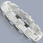 Hip Hop Sterling Silver Bracelet Bling Jewelry
