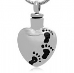 Footprint Stainless Steel Cremation Pendant