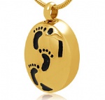 Footprint Stainless Steel Cremation Pendant