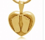 Footprint Stainless Steel Cremation Pendant